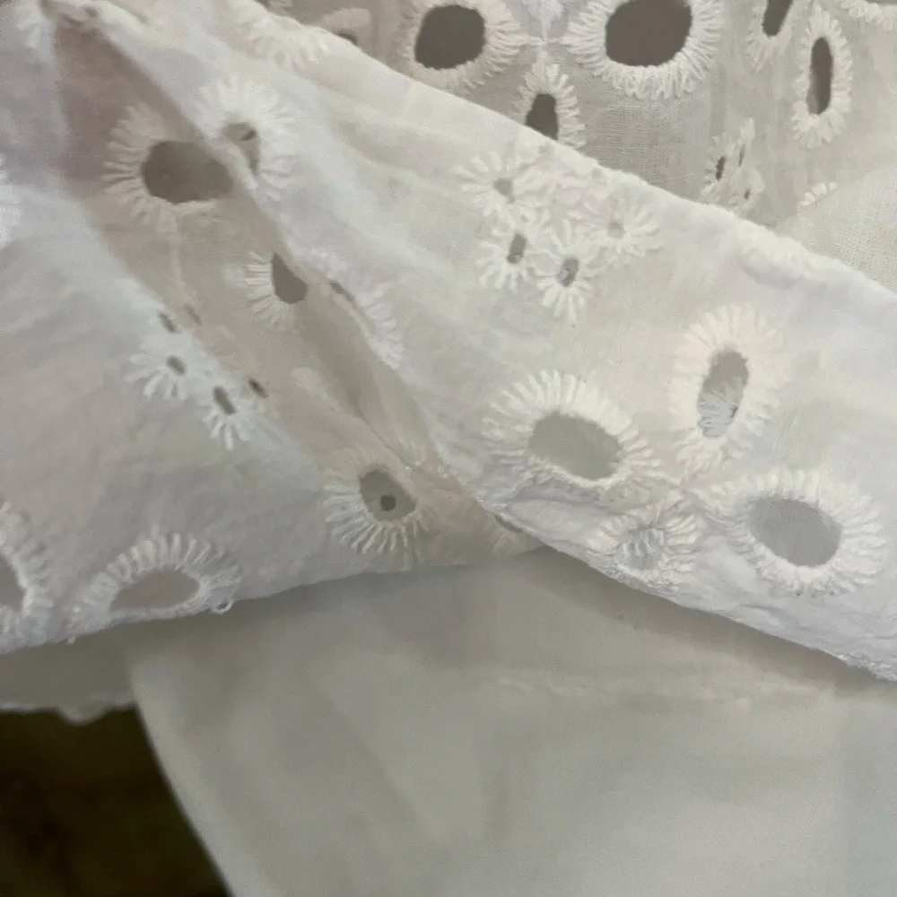 White cotton eyelet dress M - Picture 6 of 8